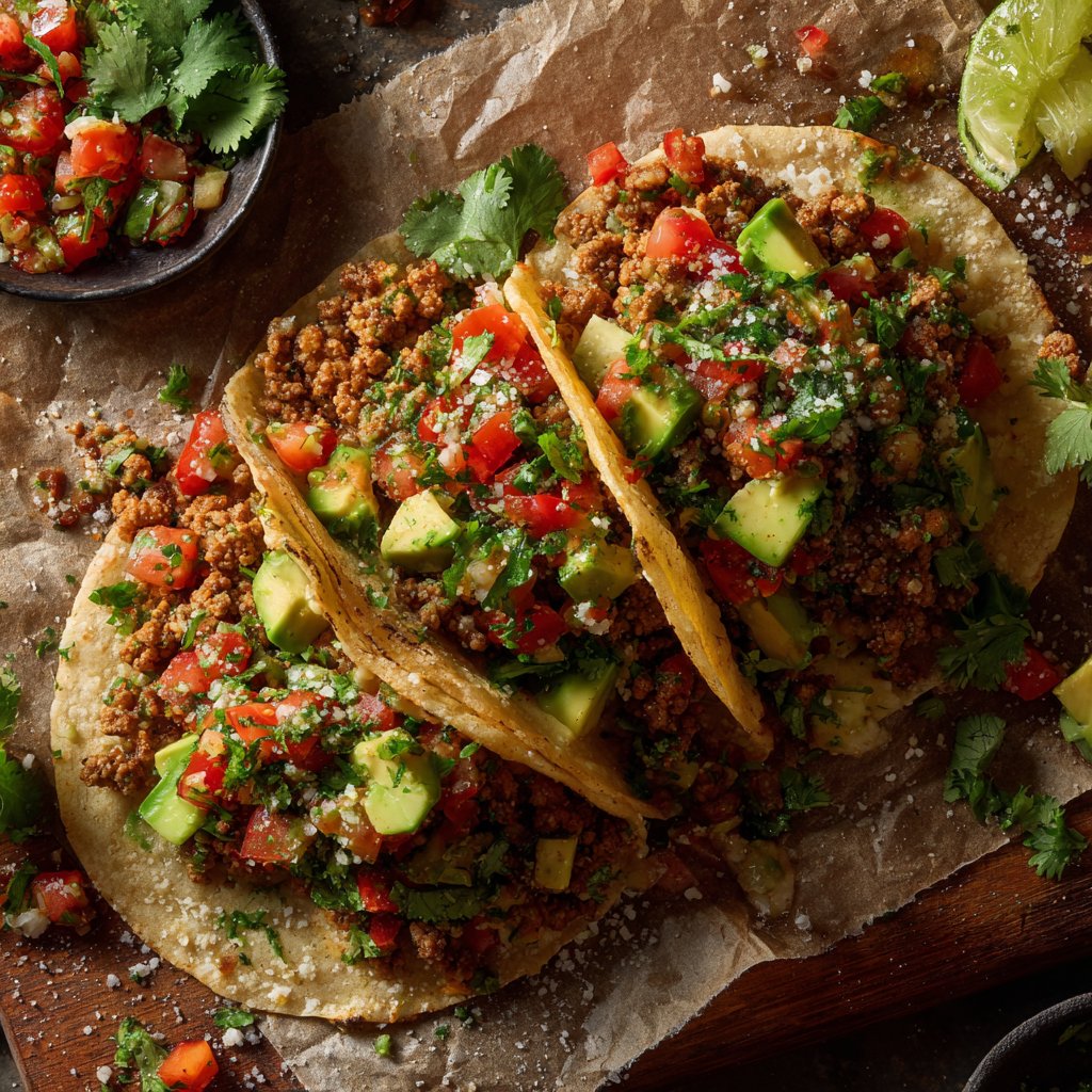 Cilantro Lime Ground Turkey Tacos